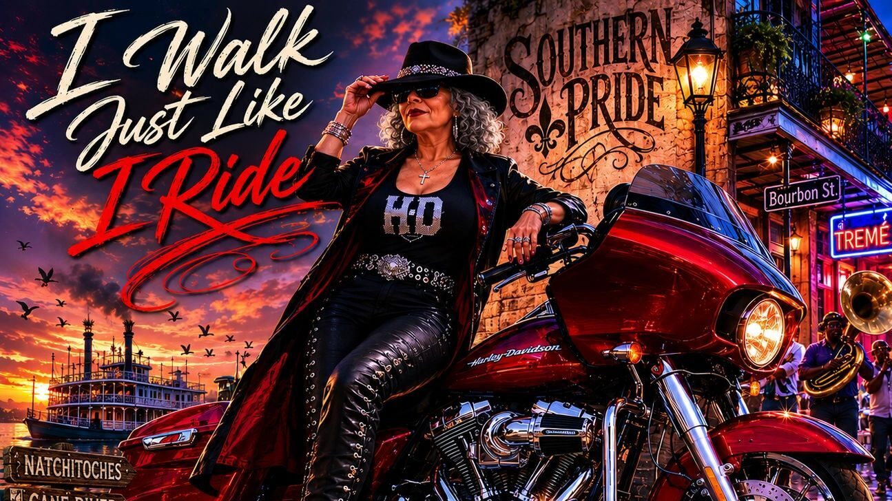 I Walk Like I Ride artwork with motorcycle and city lights